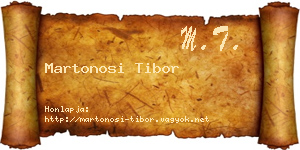 Martonosi Tibor névjegykártya